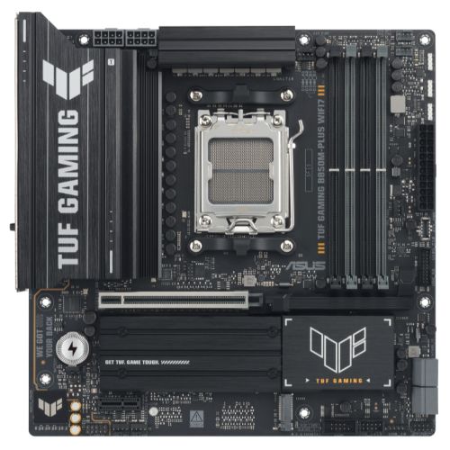 Asus TUF GAMING B850M-PLUS WIFI7, AMD B850, AM5, Micro ATX, 4 DDR5, HDMI, DP, Wi-Fi 7, 2.5G LAN, 3x M.2