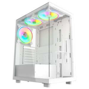 CAA-VIDVETRO-WHT_1.jpg Vida Vetro White ARGB Gaming Case w/ Glass Front & Side, ATX, 3x ARGB PWM Fans, 6-Port ARGB Fan Hub & Remote Control
