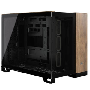 CAM-COR2500X-BWAL.jpg Corsair 2500X Dual Chamber Gaming Case w/ Glass Side & Front, Micro ATX, Mesh Panels, USB-C, Asus BTF Compatible, Black/Walnut Wood