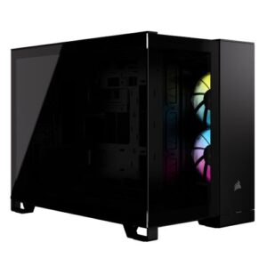 CAM-COR2500XRGB-BLK.jpg Corsair 2500X RGB Dual Chamber Gaming Case w/ Glass Side & Front, Micro ATX, 2x RGB Fans, Mesh Panels, USB-C, Asus BTF Compatible, Black