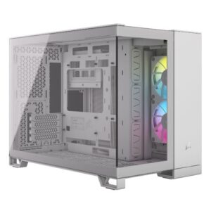 CAM-COR2500XRGB-WH.jpg Corsair 2500X RGB Dual Chamber Gaming Case w/ Glass Side & Front, Micro ATX, 2x RGB Fans, Mesh Panels, USB-C, Asus BTF Compatible, White