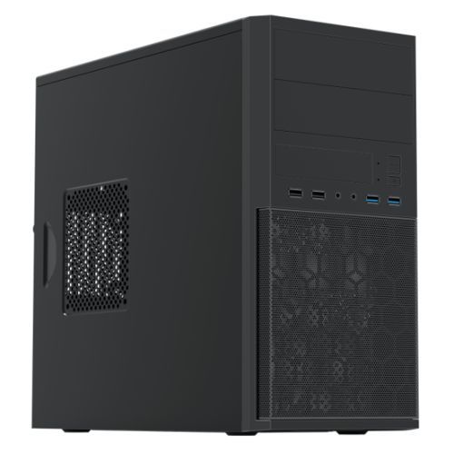 Vida Corporate Black Office Case with a 500W PSU, Micro ATX, 120mm Fan, Mesh Front