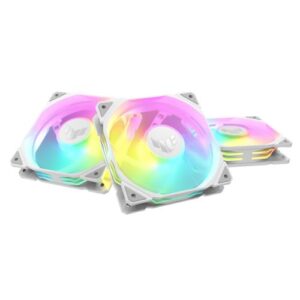 Asus TUF Gaming TR120 ARGB Reverse Blade 120mm PWM Case Fans (3 Pack), Hydraulic  Bearing, 28mm Frame, Double-layer LED Matrix Design, 2000 RPM, White
