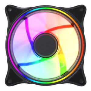 Vida Infinity01 Reverse Blade 120mm ARGB Dual Ring PWM Case Fan, Hydraulic Bearing, Infinity Mirror Effect, 500-1500 RPM, Black