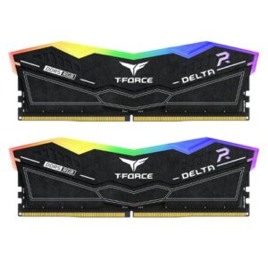 Team T-Force Delta RGB 32GB Kit (2 x 16GB), DDR5, 6000MHz (PC5-48000), CL38, ECC, AMD EXPO & XMP 3.0, PMIC, DIMM Memory, Black