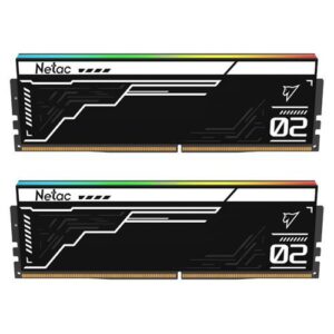 Netac Shadow II RGB Black 32GB Kit (2 x 16GB), DDR5, 6200MHz, CL32, AMD EXPO & Intel XMP 3.0, ECC, PMIC, DIMM Memory