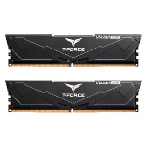 Team T-Force Vulcan 32GB Kit (2 x 16GB), DDR5, 6400MHz (PC5-51200), CL40, ECC, AMD EXPO & Intel XMP 3.0, PMIC, DIMM Memory, Black