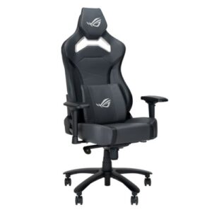 Asus ROG Chariot X Core (Wide) Gaming Chair, Racing-Car Style, Premium PU Leather, Memory-Foam Lumbar, 4D Armrests, 155° Recline,  Tilt & Class 4 Gas Lift, Grey