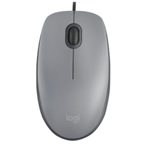 MI-LOM110-GRY.jpg Logitech M110 Silent Wired Optical Mouse, USB, 1000 DPI, Ambidextrous, Mid Grey