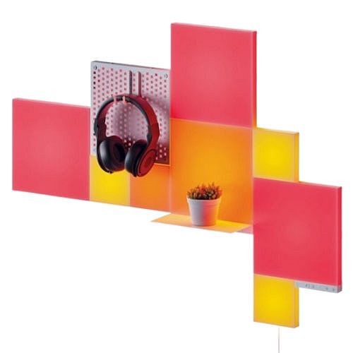 Nanoleaf RGB Blocks Combo XL Starter Kit (10-Pack), Create an Illuminated Display,  Mix of Panel Sizes, Pegboard & Shelf, Screen Mirror/Music Reaction, App/Voice/Manual Control