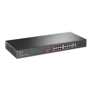 SWI-16TPRACKPOE-GB.jpg TP-LINK (TL-SL1218P) 16-Port 10/100Mbps + 2-Port GB Unmanaged Rackmount PoE+ Switch, Combo GB SFP Slot, 16-Port PoE+