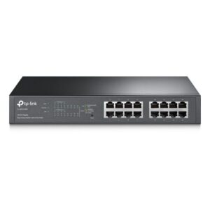SWI-16TPRACKPOE1000.jpg TP-LINK (TL-SG1016PE) 16-Port Gigabit Easy Smart Desktop/Rackmount Switch, 8-Port PoE+, Metal