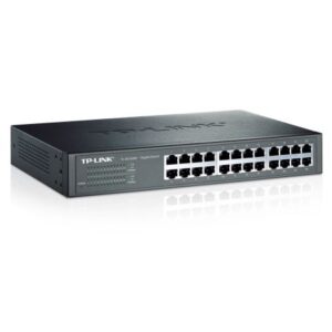 SWI-24TPRACK1000D.jpg TP-LINK (TL-SG1024D) 24-Port Gigabit Unmanaged Desktop/Rackmount Switch, Steel Case