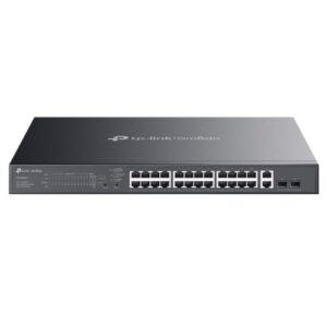 SWI-28TPOMAGBEASYPOE.jpg TP-LINK (ES228GMP) Omada 28-Port Gigabit Easy Managed Switch with 24-Port PoE+, 2x GB SFP Ports, 384W Power Budget, Rackmountable