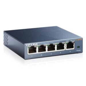 SWI-5TP1000-STEEL.jpg TP-LINK (TL-SG105) 5-Port Gigabit Unmanaged Desktop Switch, Steel Case