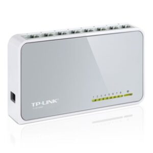 SWI-8TP.jpg TP-LINK (TL-SF1008D V12) 8-Port 10/100 Unmanaged Desktop Switch, Plastic Case