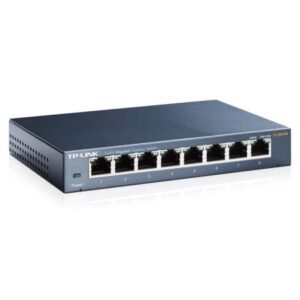 SWI-8TP1000-STEEL.jpg TP-LINK (TL-SG108) 8-Port Gigabit Unmanaged Desktop Switch, Steel Case