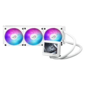 WC-ASRYU3ARGB360EXT-W.jpg Asus ROG Ryujin III 360 ARGB Extreme 360mm Liquid CPU Cooler, 3x Enhanced Magnetic ROG ARGB Fans, Upgraded Customisable 3.5" LCD Display, White