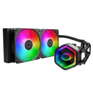 WC-CMML240C2ARGB.jpg Cooler Master MasterLiquid 240 Core II 240mm ARGB Liquid CPU Cooler, Dual Chamber Pump w/ Infinity Mirror, Black