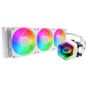 WC-CMML360C2ARGB-WH.jpg Cooler Master MasterLiquid 360 Core II 360mm ARGB Liquid CPU Cooler, Dual Chamber Pump w/ Infinity Mirror, White