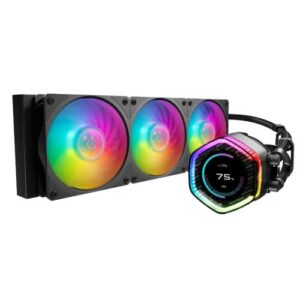 WC-CMML360ION.jpg Cooler Master MasterLiquid 360 ION ARGB Liquid CPU Cooler, 360mm, Dual Chamber Design, 3 x Mobius ARGB Fans, Customisable LCD Display, Black