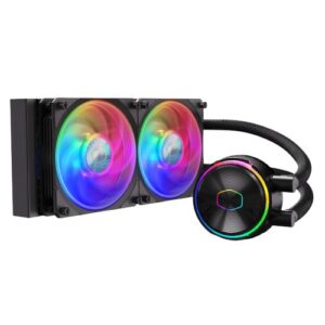 WC-CMPL240FLUX.jpg Cooler Master PL240 Flux ARGB 240mm Liquid CPU Cooler, 2x ARGB PWM Fans, RGB Pump Head, RGB Controller, Black