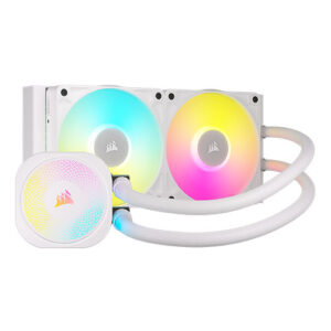WC-CORTIITANRXRGB240-WH.jpg Corsair iCUE LINK TITAN 240 RX RGB Liquid CPU Cooler, RX120 RGB Magnetic Dome Fans, 20 LED Pump Head, iCUE LINK Hub Included, White