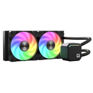WC-VIDBIFROST240-BLK.jpg Vida BiFrost 240mm ARGB Liquid CPU Cooler, 2x ARGB PWM Fans, ARGB CPU Block, 250W TDP, Black