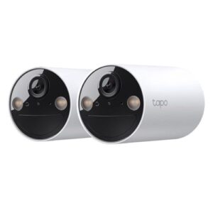 WCA-TAPOC410-2PK.jpg TP-LINK (TAPO C410) Smart Battery-Powered 2K Indoor/Outdoor Security Cameras (2-Pack), 6400mAh Battery, Colour Night Vision, AI Detection, Alarms, 2-Way Audio, No Hub Required