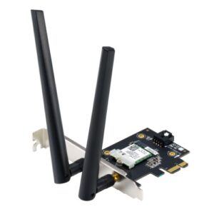 WL-PCIEXAX1800AUDUAL_1.jpg Asus (PCE-AX1800) AX1800 Wireless Dual Band PCI Express Wi-Fi 6 Adapter, Bluetooth 5.2, WPA3, OFDMA & MU-MIMO, Low Profile Bracket Included
