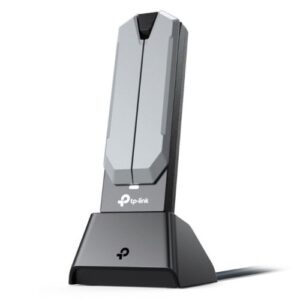 WL-USBBE6500TPTRICRA-HG.jpg TP-LINK (Archer TBE400UH) BE6500 Wi-Fi 7 High Gain Wireless USB Adapter, Tri-Band, USB 3.0, MLO, MU-MIMO, OFDMA, Multi-RU, Cradle