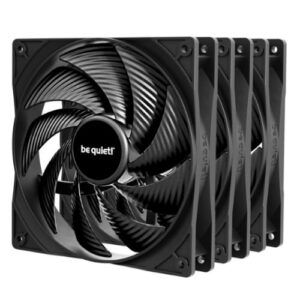 Be Quiet! BL138 Pure Wings 3 PWM High Speed 140mm Case Fans (3 Pack), Rifle Bearing, 1800 RPM, Black