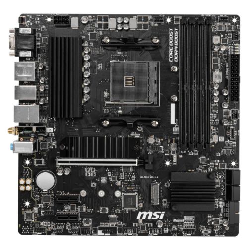 MSI B550M PRO-VDH WIFI, AMD B550, AM4, Micro ATX, 4 DDR4, VGA, HDMI, DP, AC Wi-Fi, GB LAN, 2x M.2