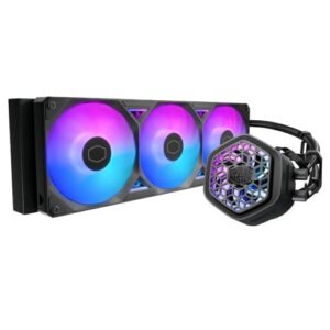 WC-CMML360ATMOS2ARGB.jpg Cooler Master MasterLiquid 360 Atmos II VRM Fan ARGB Liquid CPU Cooler, 360mm, Dual Chamber Design, Low Profile Pump, Black