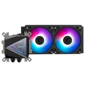 WC-MSI240CLI240.jpg MSI MAG CORELIQUID I240 240mm Liquid CPU Cooler, 2x ARGB PWM Fans, Dual-sided Infinite Mirror Cooling Block, Black