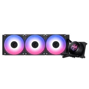 WC-MSI360CLP13360.jpg MSI MPG CORELIQUID P13 360mm Liquid CPU Cooler, 3x CycloBlade 9 ARGB Fans, Customisable 2.1" LCD, Hidden-Cable Design, Black