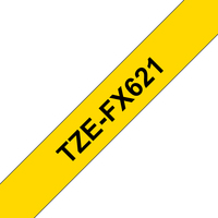 TZEFX-621 BLACK ON YELLOW FLEXI TAPE
