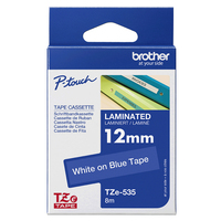 BRO 12MM GLOSS WHITE ON BLUE TAPE - Image 3