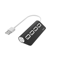 USB HUB 4 PORT USB 2.0 480MBIT/S BLK