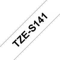 TZE-S141 BLACK ON CLEAR STRONG ADHES