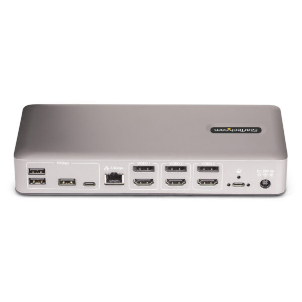 0092be934ae0bf8cd10085de5602ce526d59a4d1.jpg StarTech.com Triple-Monitor USB4 Docking Station, 4K 60Hz HDMI or DisplayPort, 100W Laptop Charging, 2.5GbE, USB-C Multi-Monitor Dock, Driverless
