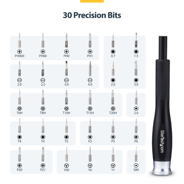 0a59ae2fde6959190c85144ec91b37eddc11bc02.jpg StarTech.com 40-Piece Computer Repair Toolkit for Laptop/PC/Electronics/Phone, 30-Bit Precision Screwdriver Set, Removable Lid with Magnetic Pad, Prying Tools