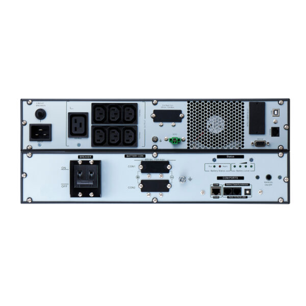 0ab2390445029b885387e7ec67f49bb3.jpg APC Easy UPS On-Line, 3kVA, Lithium-ion, Rack/Tower 4U, 230V, 6 IEC C13 + 1 IEC C19 outlets, Intelligent Card Slot, Extended runtime, W/ rail kit