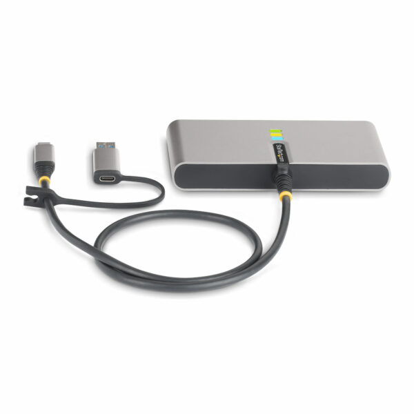 0b314d1bbcd6faef2698ca3ace7305d22ed8985f.jpg StarTech.com 2-Port USB-C Hub with Ethernet and RS-232, Attached USB-C to USB-A Dongle, 100W PD Pass-Through, 2x USB-A 5Gbps, Gigabit Ethernet, RS232 Serial (FTDI)