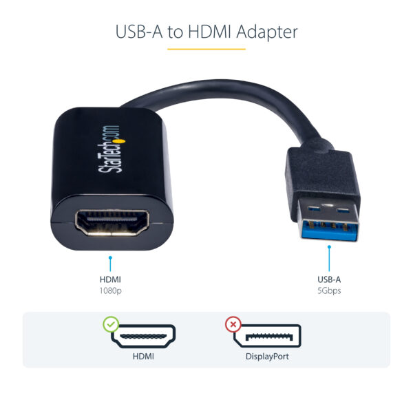 0e719d486acaac399cde4d76e8f692463da018b1.jpg StarTech.com USB 3.0 to HDMI Adapter, USB to HDMI Monitor Converter for Windows, 1080P (no support for macOS/ChromeOS/Linux) - TAA