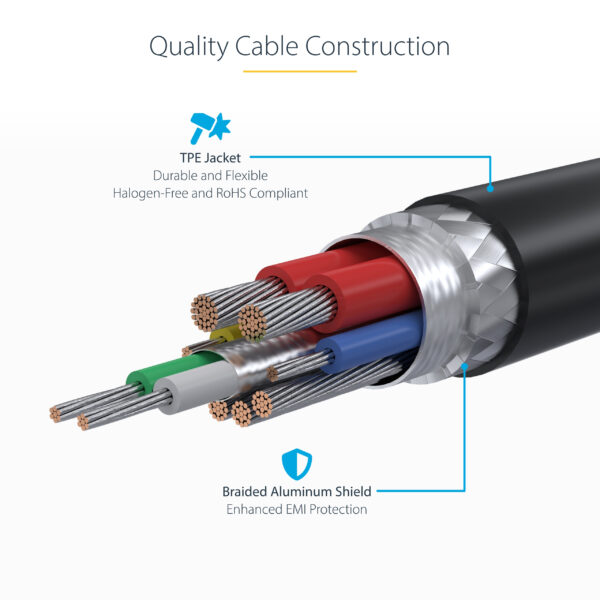 StarTech.com 1m USB-C Charging Cable, USB-IF Certified USB C Cable, 240W PD EPR, USB 2.0 Type-C Laptop Charger Cord, USB-C Data Transfer Cable, TPE Jacket, M/M
