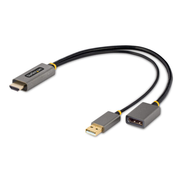 101424026_7573171461.jpg StarTech.com 1ft (30cm) HDMI to DisplayPort Adapter Cable, Active 4K 60Hz HDMI 2.0 to DP 1.2 Converter, HDR, USB Bus Powered, HDMI Source to DisplayPort Monitor for Laptops/PC