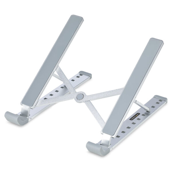 101932214_1098291466.jpg StarTech.com Foldable Laptop Riser Stand, Portable Height Adjustable Ergonomic Laptop Stand, Ventilated Aluminum Frame Supports 22lb (10Kg), Tilt/Raised/Angled Laptop/Tablet Stand, Collapsible Design