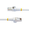 StarTech.com 1.5m CAT6a Ethernet Cable - White - Low Smoke Zero Halogen (LSZH) - 10GbE 500MHz 100W PoE++ Snagless RJ-45 w/Strain Reliefs S/FTP Network Patch Cord