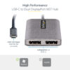 106244475_4451732432.jpg StarTech.com USB-C to Dual Displayport 1.4 Adapter, USB Type-C Multi-Monitor MST Hub, Dual 5K 60Hz DP Laptop Display Extender / Splitter, HDR, Extra-Long Built-In Cable - Windows Only